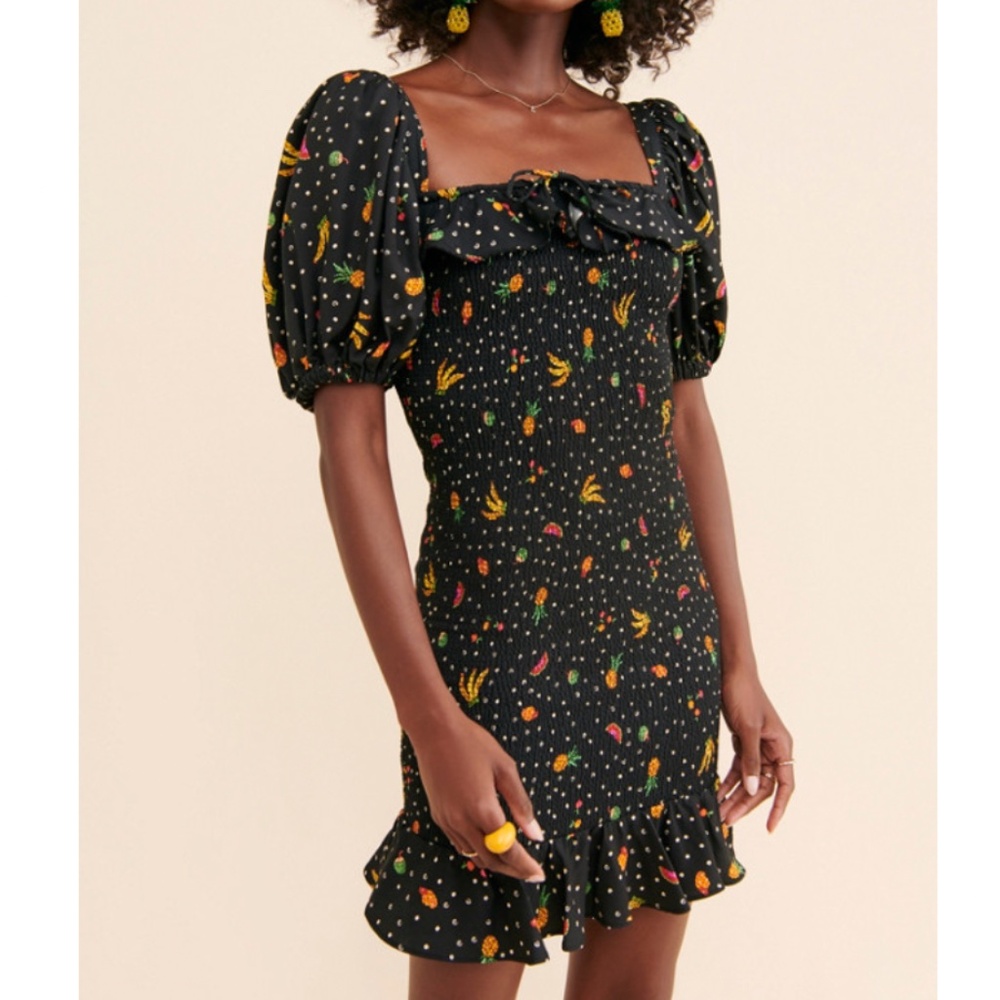 NWOT | Farm Rio Tiny Fruits Smocked Mini Dress | Sz S